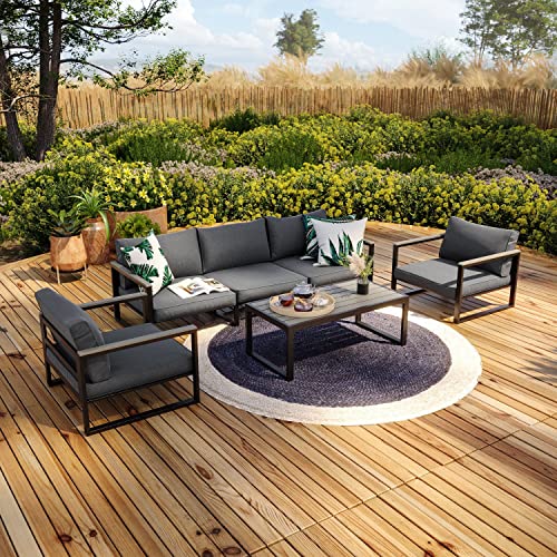 Avril Paris Salon de Jardin Aluminium et polywood 5 Places Couleur Gris - Vincennes.