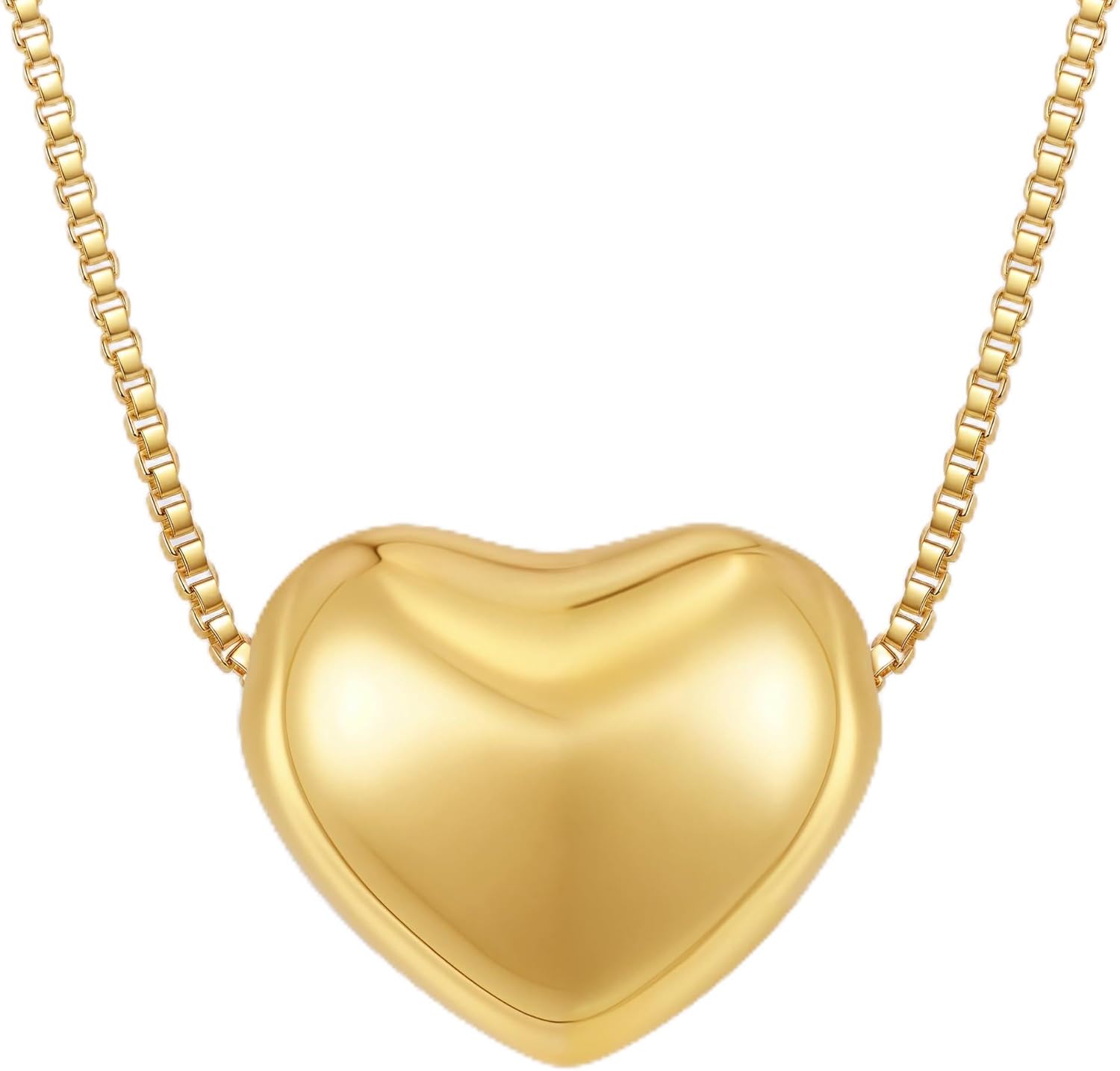 Dainty 14K Gold Plated Heart Necklace for Women - Diamond-Cut Cubic Zirconia Faith Pendant, Adjustable Chain, Spiritual Love Gift for Her