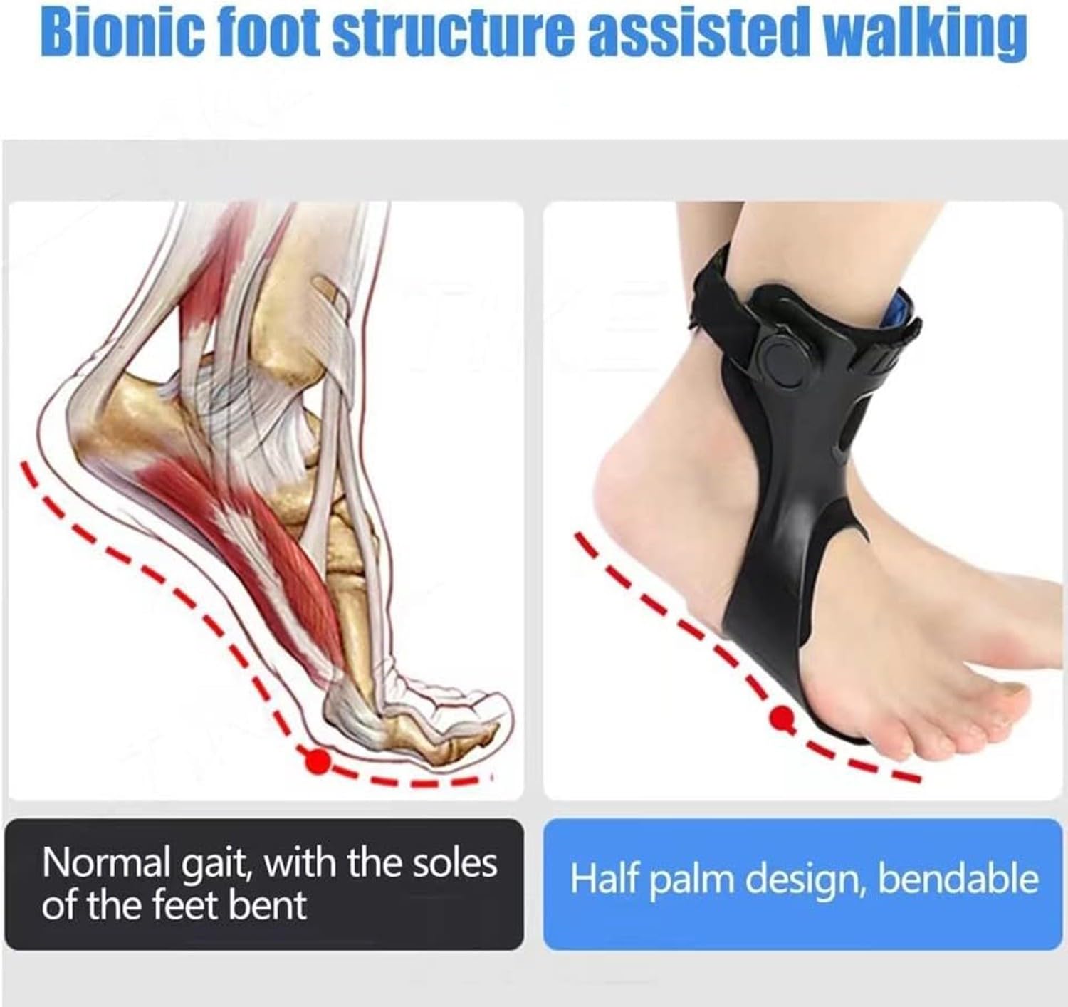 Orthèse De Pied Correcteur De Chute De Pied,Orthèse De Pied Tombant,Support Médical D'orthèse De Pied De Cheville avec Airbag Gonflable,Pied Tombant Posture Releveur Soutien,Unisexe