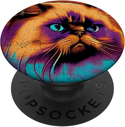 Himalayan Cat Pop Art Design Illustration Colorful Animal PopSockets Swappable PopGrip