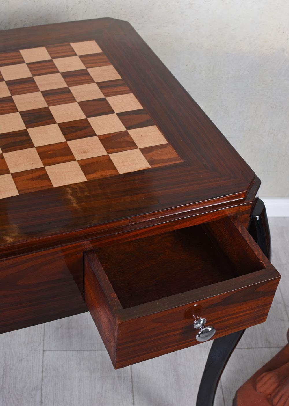 Spieltisch Schachtisch Massivholz Kartentisch 64x64 cm Braun Holztisch Antik cat952 Palazzo Exklusiv