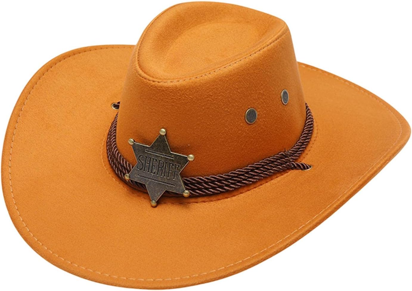 Cowboy Hat Wide Brim Stylish Sun Hat for Stage Performance Fishing Festivals Yellow