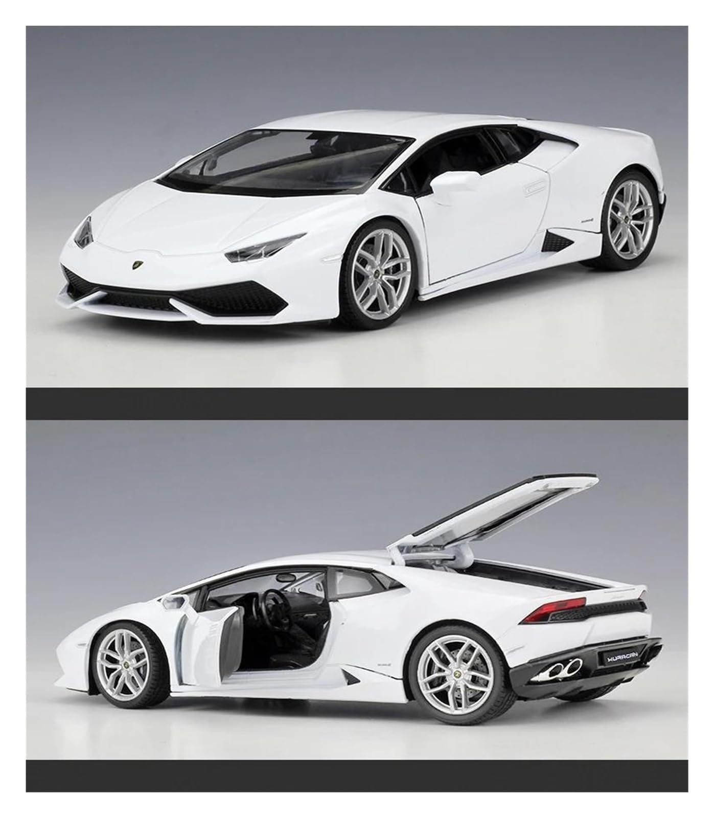 Veicoli a Motore in Scala 1:24 for Lamborghini Huracan LP610-4 Mini Modello di Auto in Lega in Scala di Simulazione, Modello in Metallo, Ornamenti Creativi Modello di Auto Replica(Black)