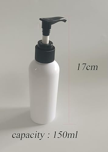 Miniatura 3 de Juego de 9 botellas dispensadoras de tamaño de viaje, dispensador de botellas blancas de 5 onzas con loción, bombas para champú, gel de ducha,