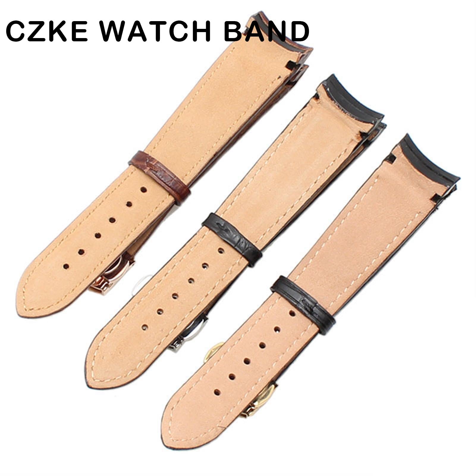 Zakrzywiony koniec pasek do zegarka dla Citizen BL9002-37 05A BT0001-12E 01A pasek do zegarka z prawdziwej skóry z klamrą motylkową 20 21 22 mm modny pasek, 22mm, Agat
