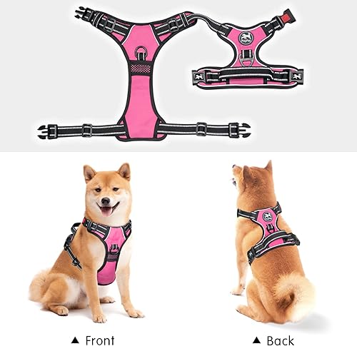 Miniatura 5 de PoyPet No Pull Dog Harness, No Choke Front Lead Dog Reflective Harness, Adjustable Soft Padded Pet Vest with Easy Control Handle for Small to Large