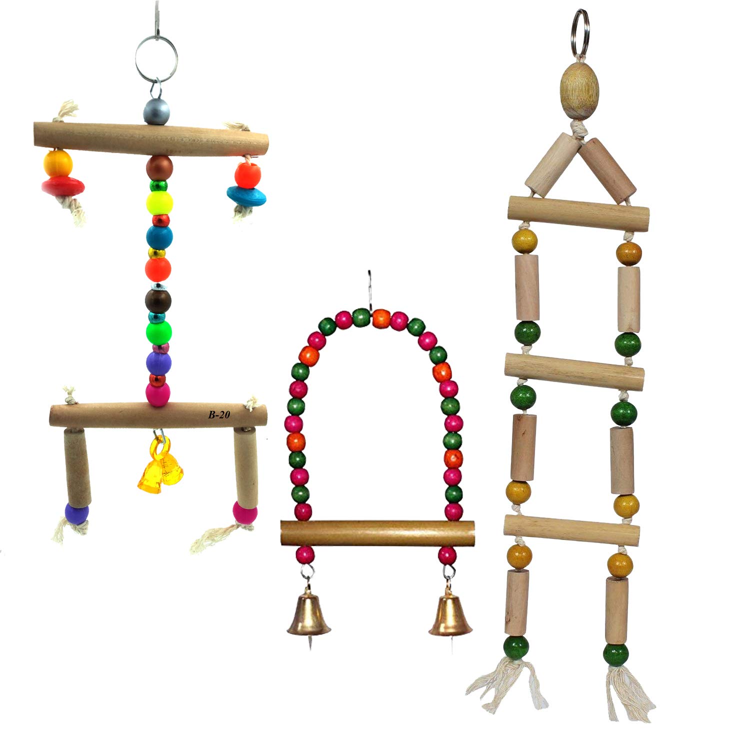 Jainsons Pet Products Bird Chewing Toys Combo (3 Pcs) - Hanging Bell Cage Toys for Parrots, Parakeets, Cockatiels, Conures, Finches, Budgies, Macaws & Love Birds (B08S78HCYK) Amazon Price History, Amazon Price Tracker