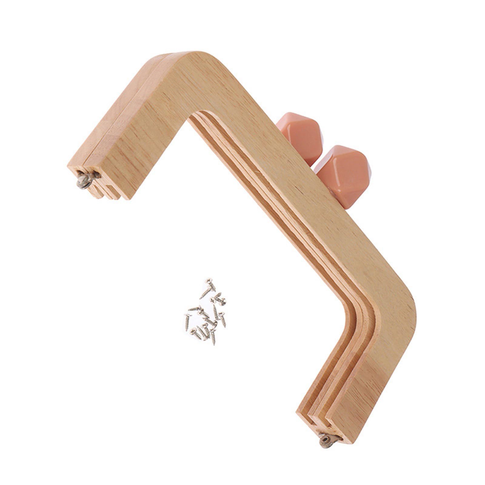 Chiusura a telaio in legno per borse fai da te, lunghezza 19,6 cm, chiusura quadrata per borse fai da te