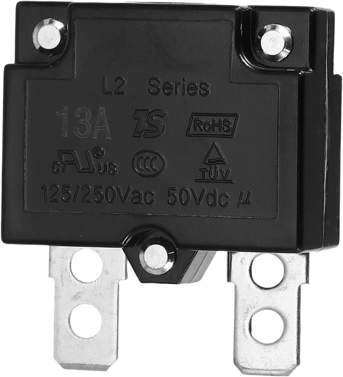13Amp Push Button Circuit Breaker,125/250V AC 50V DC Automatic Reset Thermal Overload Protector Thermal Circuit Breaker for Industrial Auto Cars