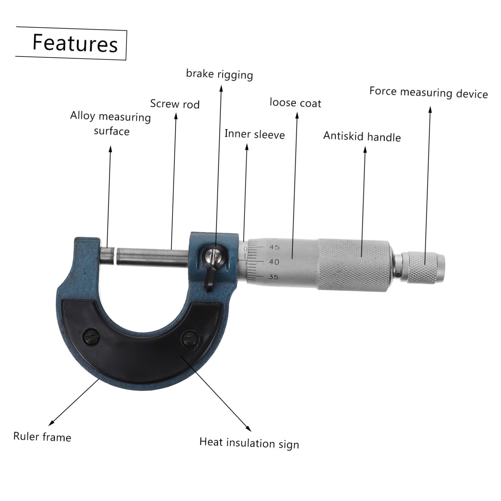 Micrómetro Espiral de Precisión para Medición Exterior Portátil