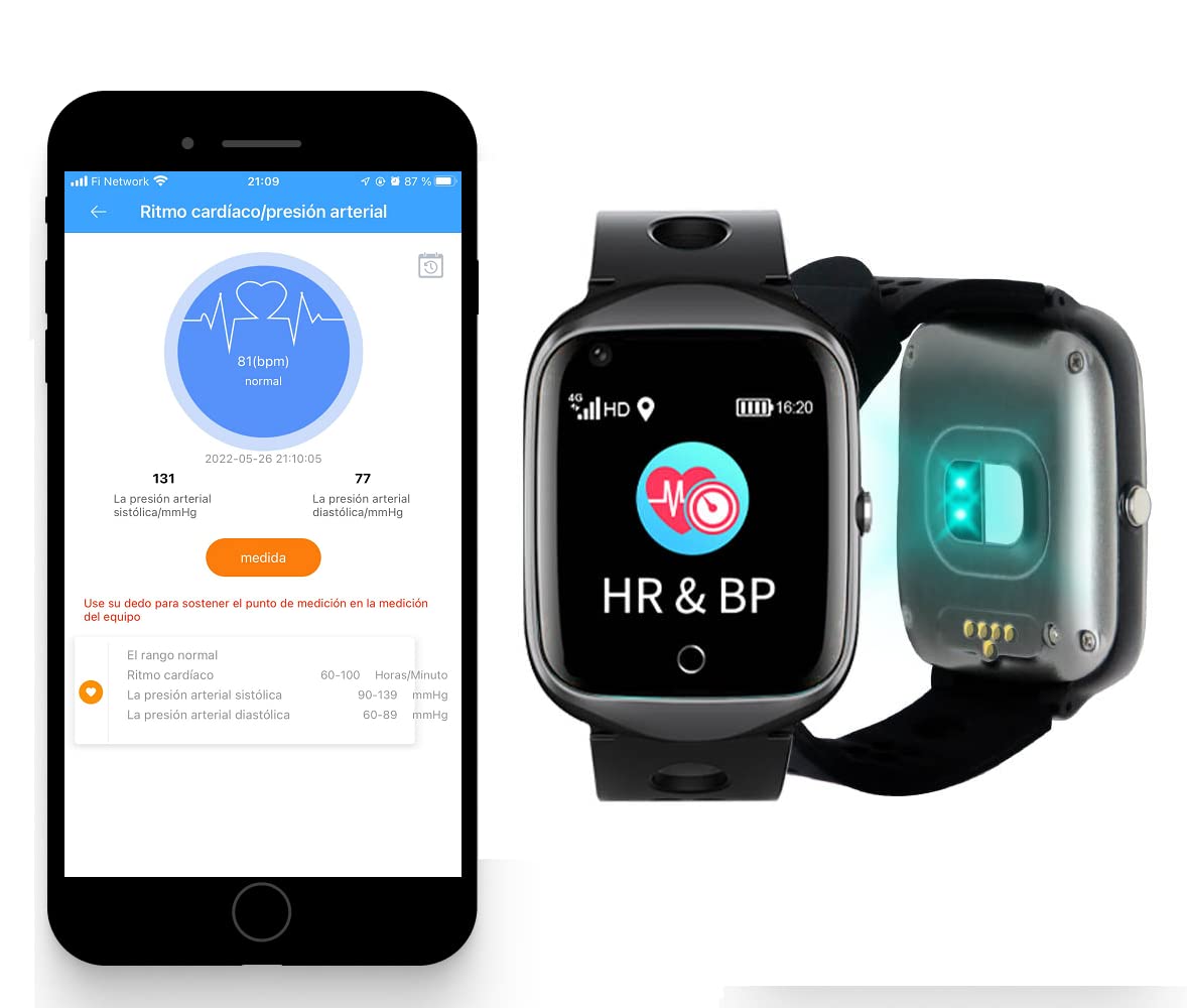 Reloj Localizador GPS Personas Mayores, Niños, Alzheimer, Botón SOS, Detector Caída, Teléfono, App Español, Reloj Abu Family Care, Manual Español