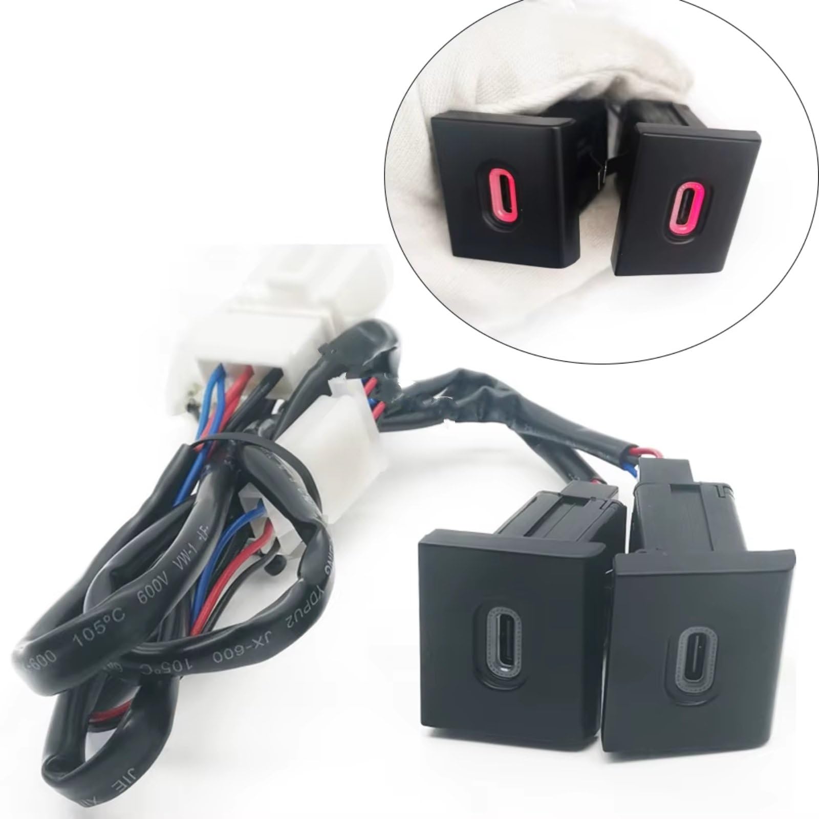 Consola USB Socket AUX Compatible Con VW Para Amarok 2011-2022 Coche Dual Para Tipo C PD Toma De Carga Para Cargador Adaptador Socket Puerto USB