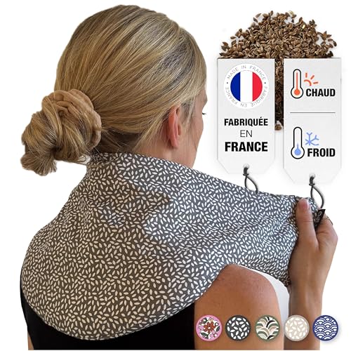Chill&Rest - Bouillotte cervicales micro onde déhoussable - Fabriquée en France - Bouillotte graine - Dos - Migraine - Coussin cervicales - Chauffe cou - Dos...