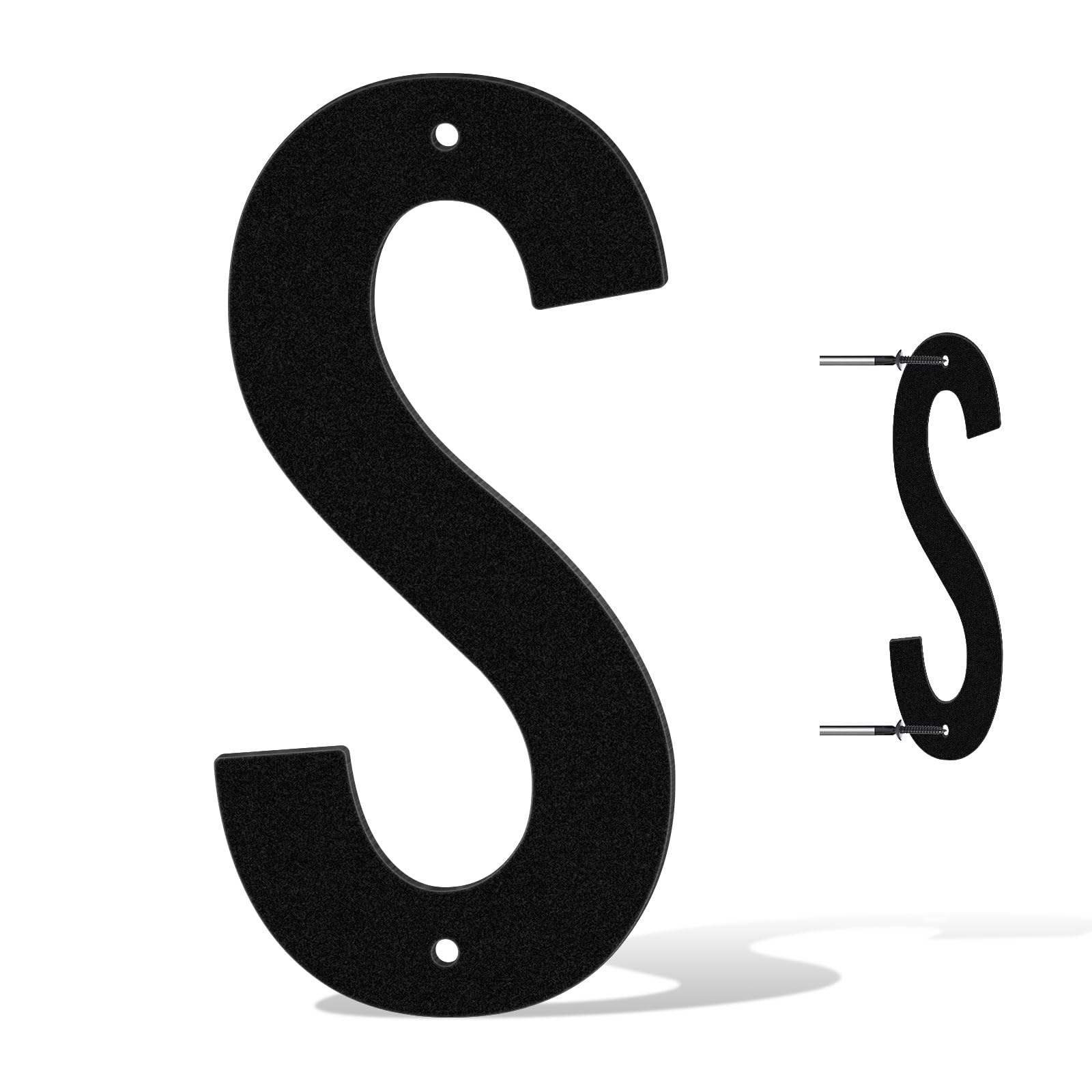 Hausnummern für den Außenbereich,8,1 cm,15,2 cm,17,8 cm,komplettes Set,Metall-Adressnummern für Haus,wetterfeste Hausnummern für den Außenbereich,mit kompletten A-Z-Buchstaben,schwarze(15,24cm,S)