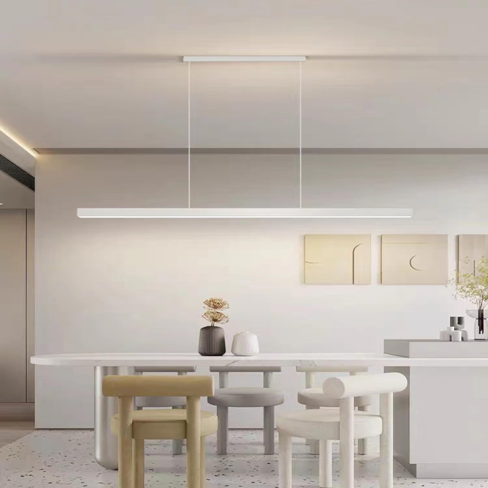 Lámpara colgante lineal LED, lámpara colgante para Mesa de billar, lámpara de techo para Isla de cocina, iluminación colgante regulable para comedor, oficina, Luz tricromática, Il
