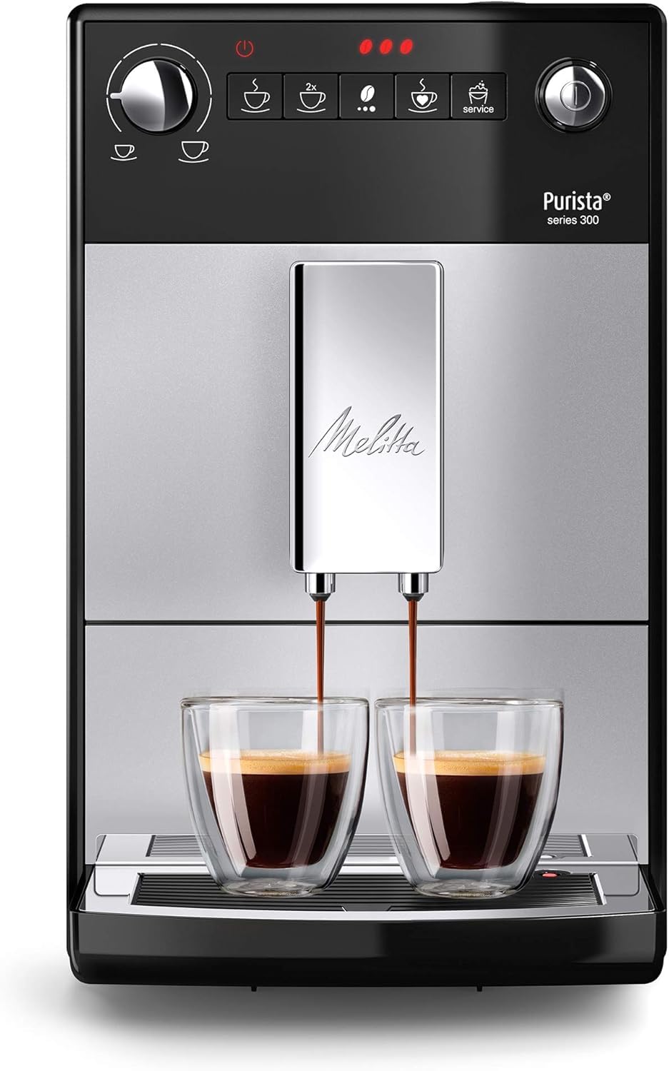 Melitta Purista Automatyczny Ekspres do Kawy, Srebrny, 1400W 220V & Melitta 192830 Pro Aqua Wkład Filtrujący do Ekspresów, Plastik, Biały