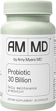 Amy Myers MD Probiotics 30 Billion CFU - Supports Digestive Health, Gut Microbiome & Immune Function - 14 Strains - Dairy-Free, Gluten-Free - 30 Capsules 30 Servings
