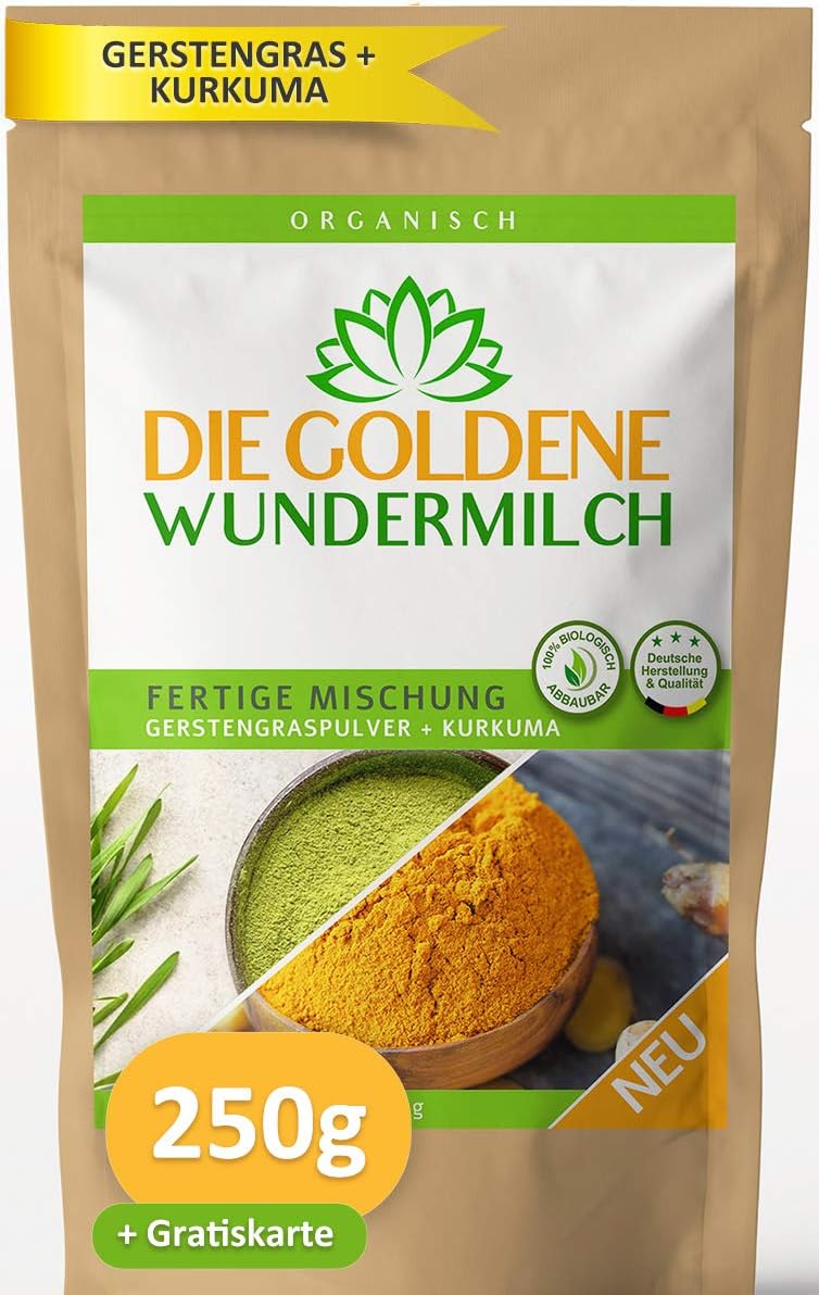 De gouden melk | kurkuma + gerstgraspoeder | kant-en-klaar mengsel | huid & haar + immuunsysteem