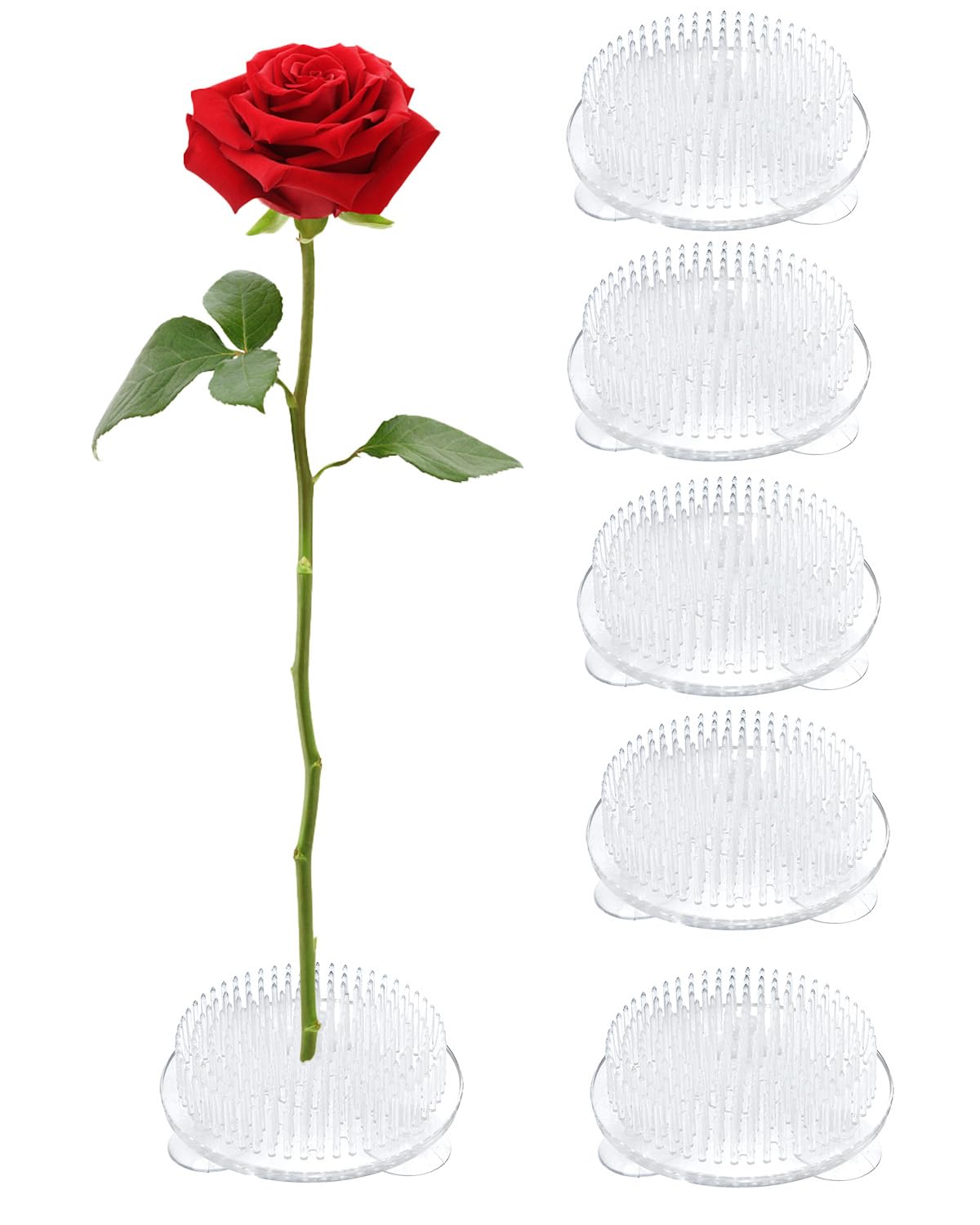 eZAKKA Flower Frog Clear Plastic Pin Frog Flower Arrangement Holder, 6PCS-image-47
