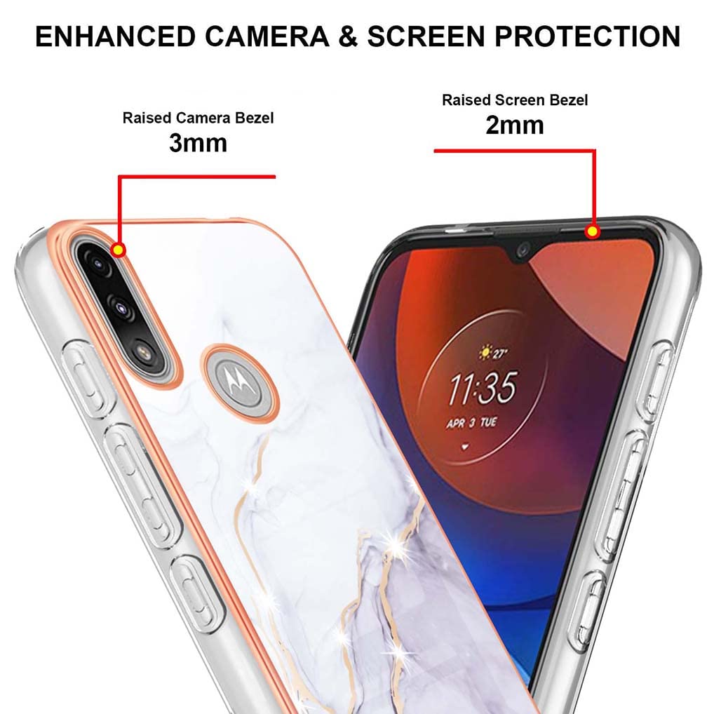 TingYR Funda para Motorola Moto E7i Power, Carcasa PU/TPU Flip Cuero Billetera con Efectivo y