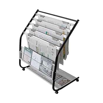 Amazon.co.jp: GIBLEA 新聞ラック 新聞ホルダー 5段 キャスター