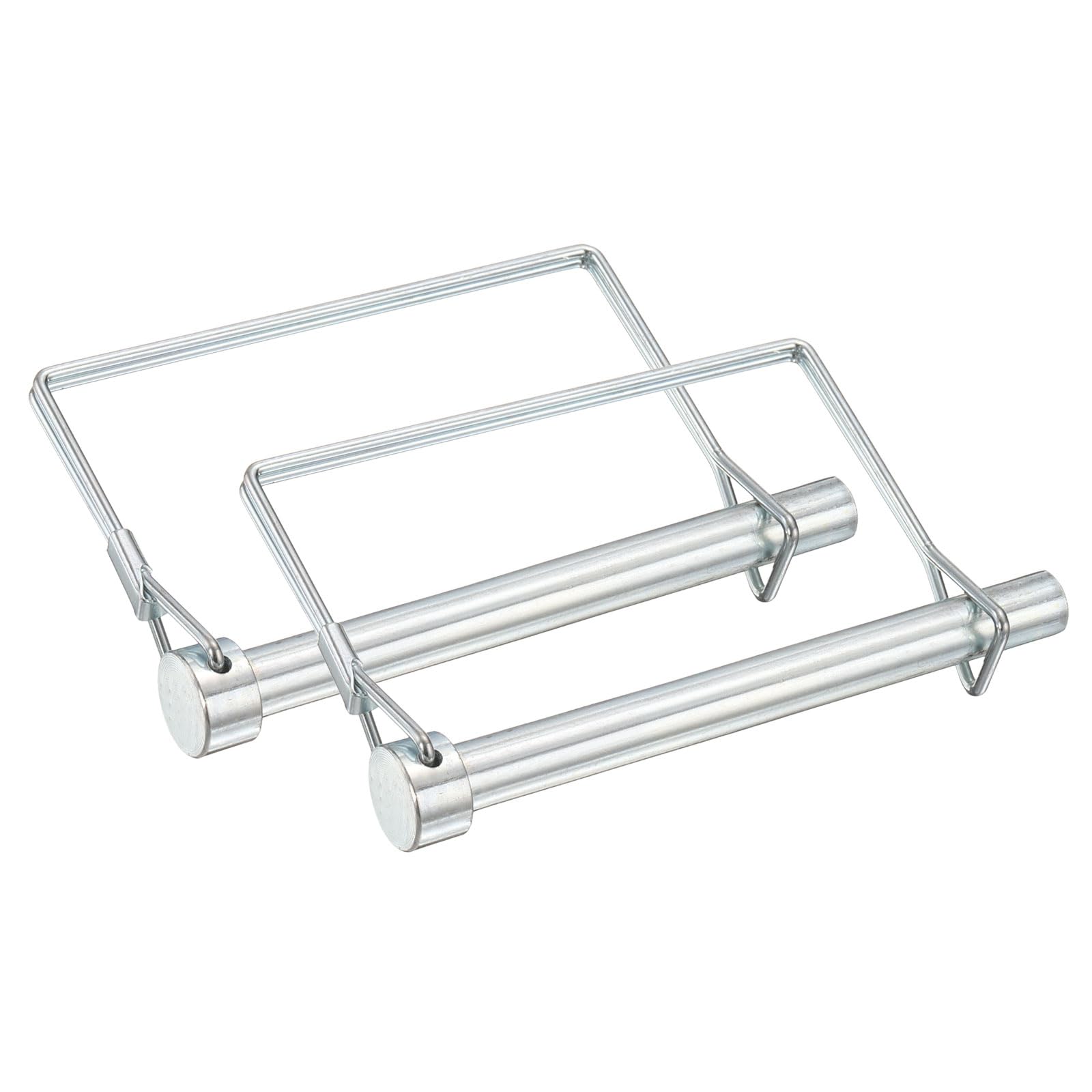 PATIKIL 2 Pcs Trailer Coupler Pins, 3/8" x 3.9" (10mm x 100mm) Safety Wire Lock Hitch Pin Arch Shaft Spring Locking Clip Square with Loop for Farm Trailers Lawn Garden Wagons