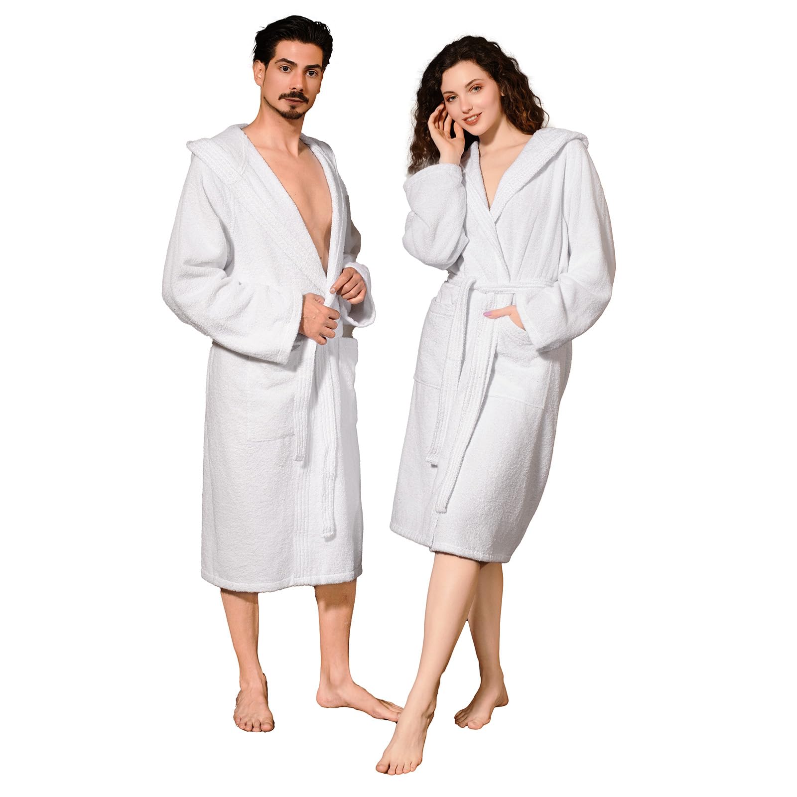 nice homeit Accappatoio Donna e Uomo in Spugna 100% Cotone