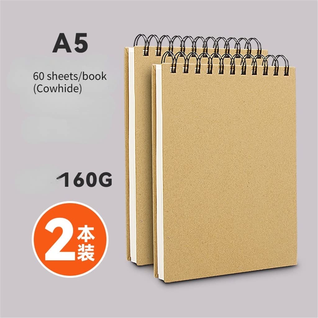 Quaderno da disegno portatile, formato A5, dipinto a mano, carta bianca, bobina spessa, fogli sciolti, copertina rigida, libro per pittura speciale