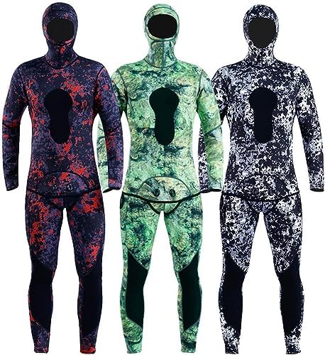 MYLEDI Camo Wetsuit 3mm Neoprene Super Stretch Free Diving and Spearfishing Wetsuit Including Long John and Jacket (MY051, L)