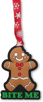 Funny Christmas Ornament Hilarious Holiday Tree Decoration with Sarcastic Saying Gag Gift for Adults, Friends, Coworkers, or White Elephant Exchange Unique & Festive Decor - Bite Me