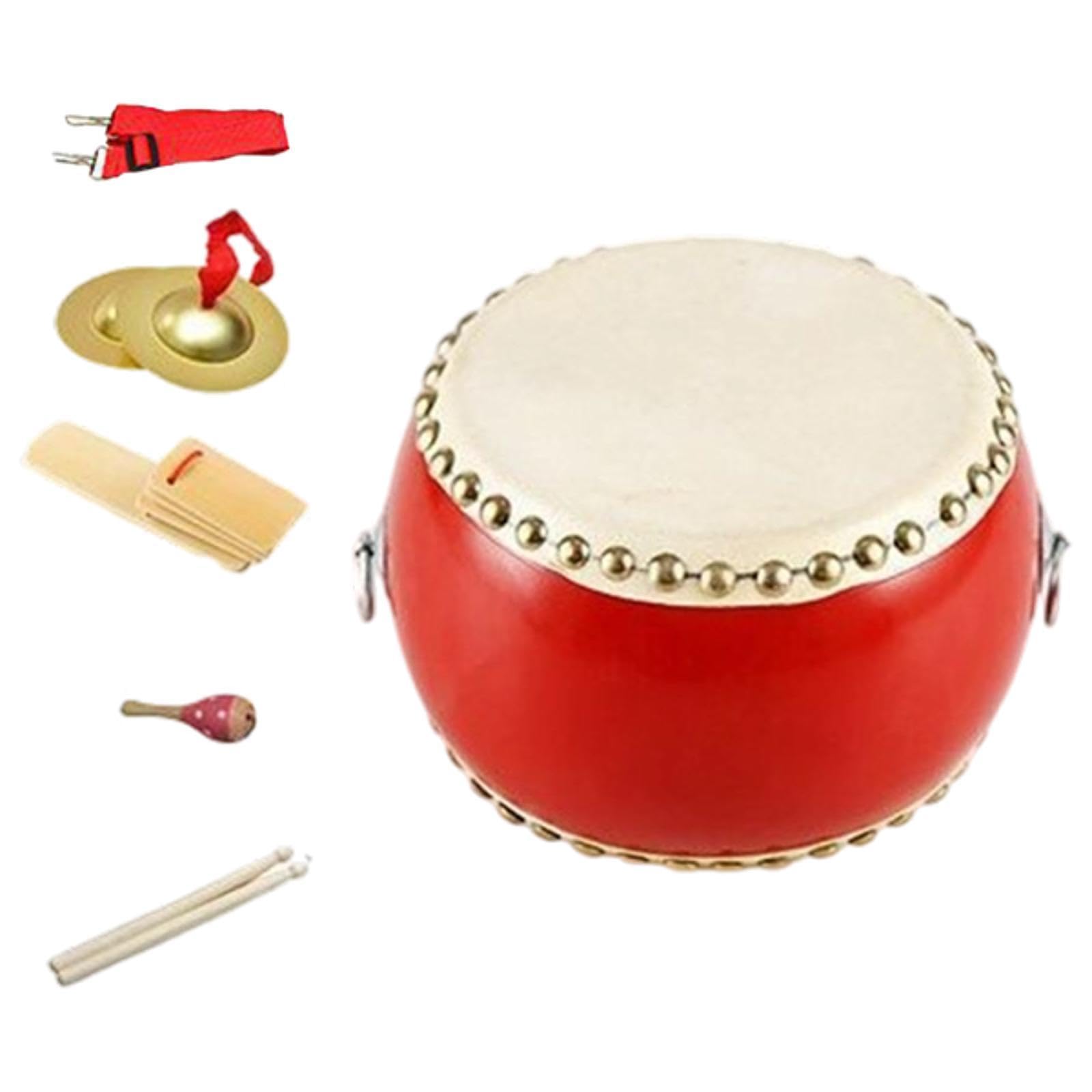 Set di Batteria in Legno per Bambini, Educativo, Tamburo da 17 Cm, Regalo di Compleanno per Bambini
