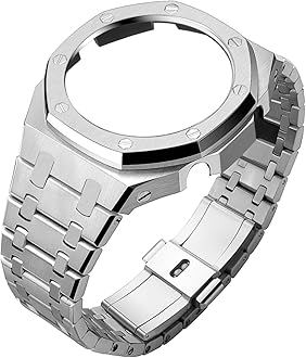 GA2100 Metal Watch Band Case Replacement Kit, Stainless Steel Strap Bezel Accessories Compatible with Casio Mens G-Shock GA2100/GA-2110 Watches