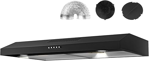 Miniatura 10 de Alemania Campana Extractora para Debajo del Gabinete de 30 Pulgadas, Ventilador de Escape de Cocina de Acero Inoxidable 300 CFM, Campana Extractora