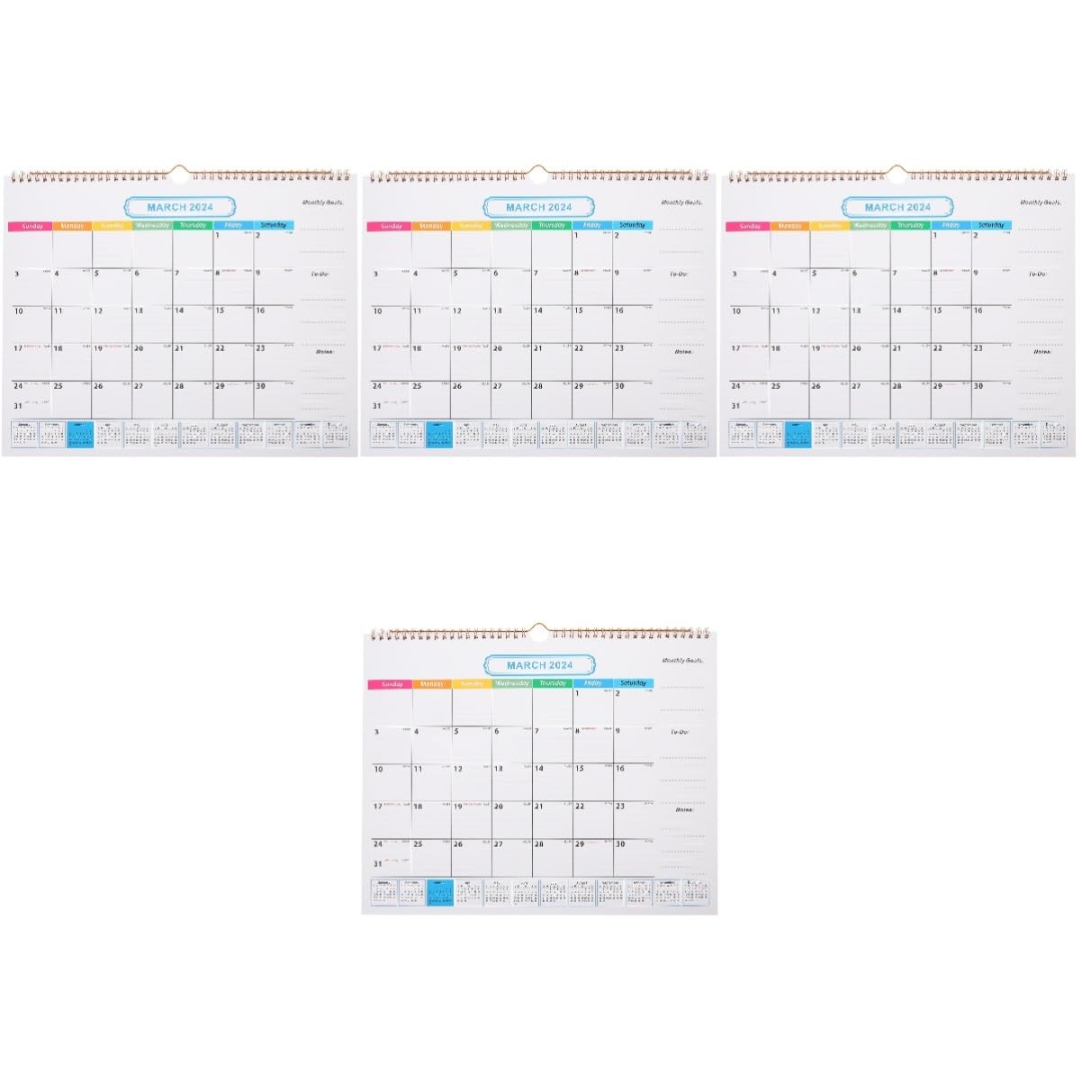 VILLCASE 4stücke Wandkalender Monate Monatskalender Mit Handlichem Design Für Schule Büro Und Zuhause Mit Für Persönliche Notizen Und Langlebig Und Leicht Abreißbar