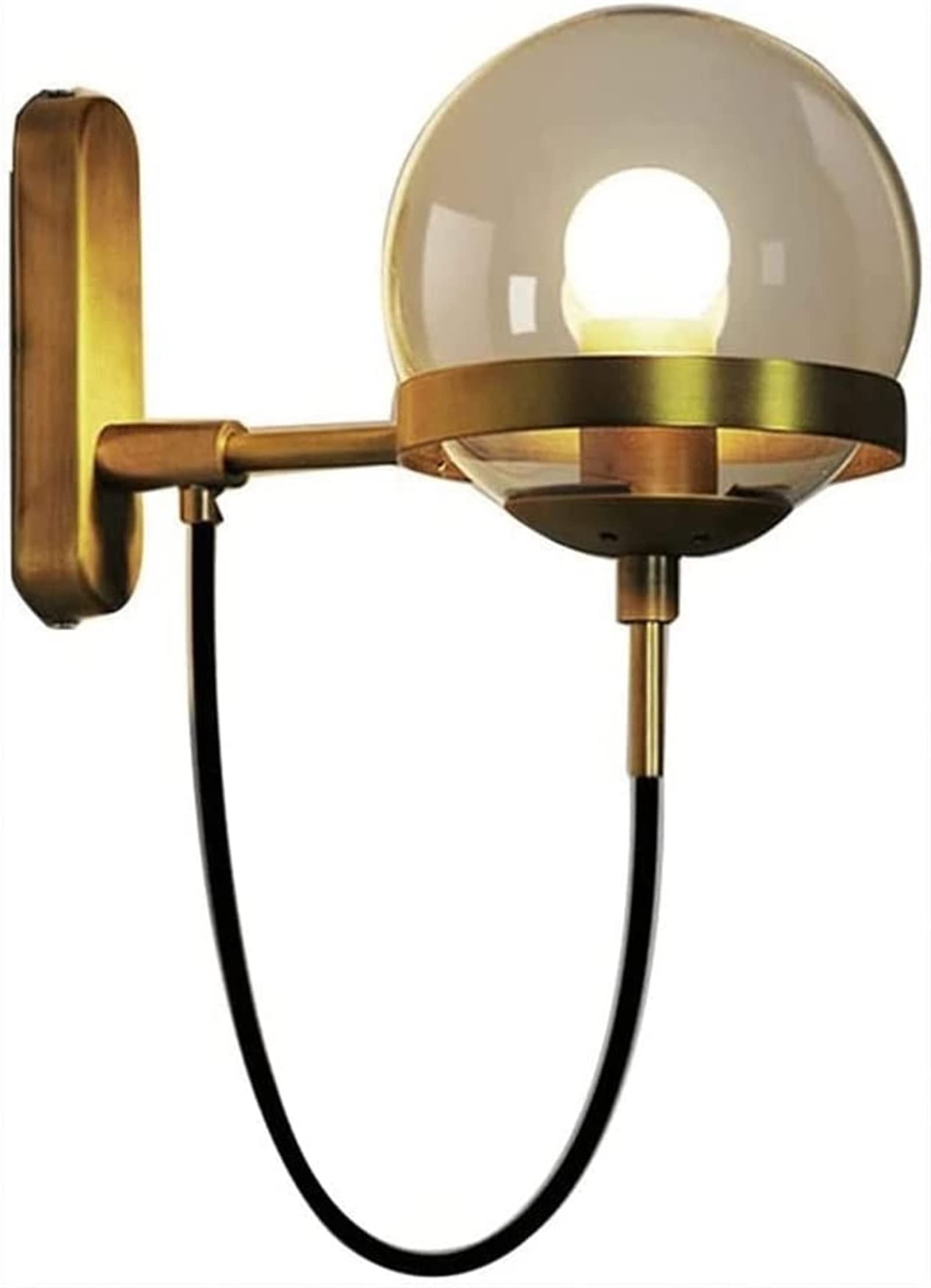 Aplique de Pared Moderno con Bola de Vidrio para Salones y Pasillos Acogedores