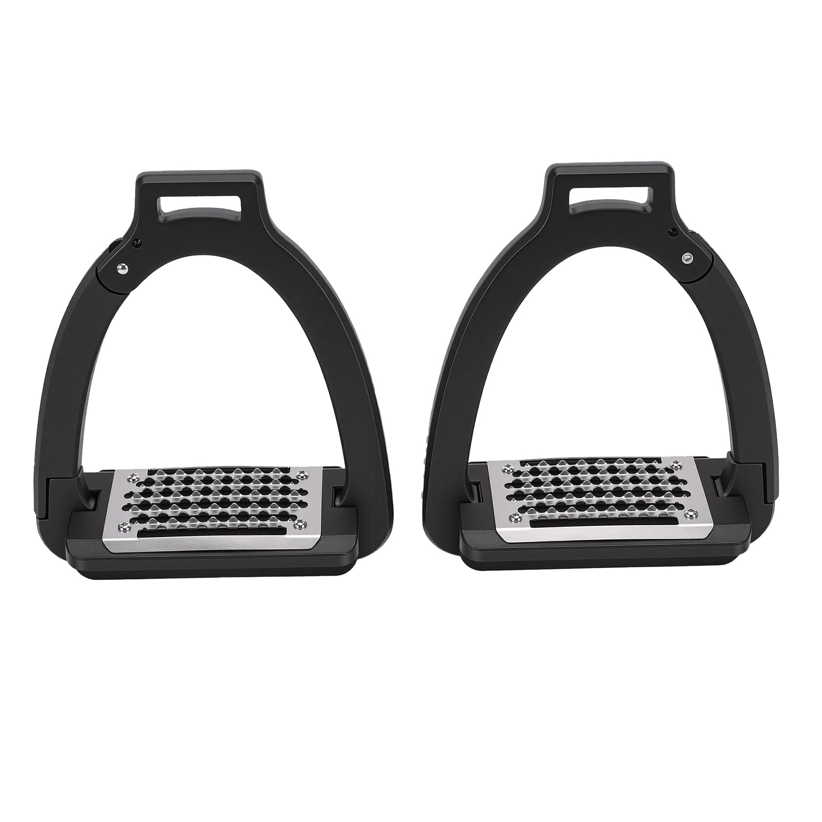 Pssopp 1 par de Estribos para Caballos, Estribos Que Abren los para Montar a Caballo con Almohadillas Antideslizantes para Práctica de Entrenamiento 1 par de para Caballos, Laterales de Aleación