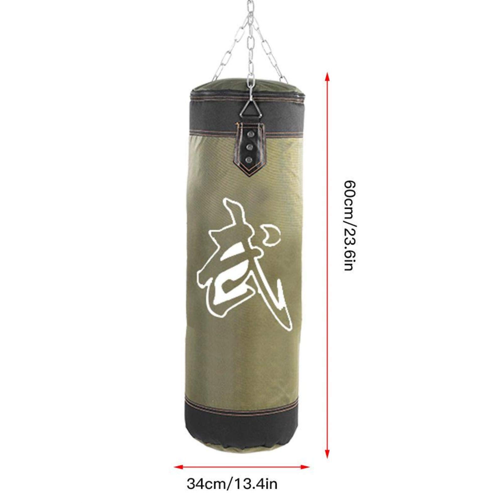 Sacco da boxe vuoto, sigillo con cerniera in PU Sacco di sabbia vuoto Pratica sabbia per(green, 60CM)