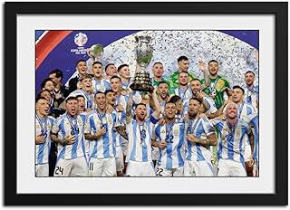 Lionel Messi Argentina Copa America Photo Frame Wall Painting For Football Fans Room Cafe Wall Frames, Laminated Photo Frame With Black Frame (12 X 9 INCHES)-picture-11