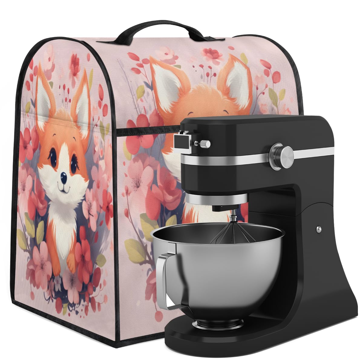 Coffee Maker Cover Cute Childish Fox Kitchen Appliance Covers Small Appliance Covers Blender Cover Juicer Cover Dust Covers for Kitchen Appliances with Top Handle and Pockets,Washable,C55