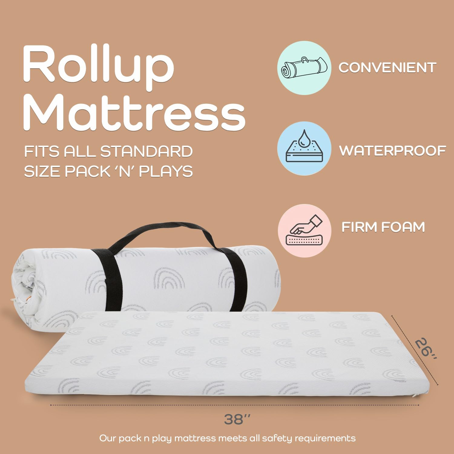 Waterproof Pack and Play Mattress Topper - 38