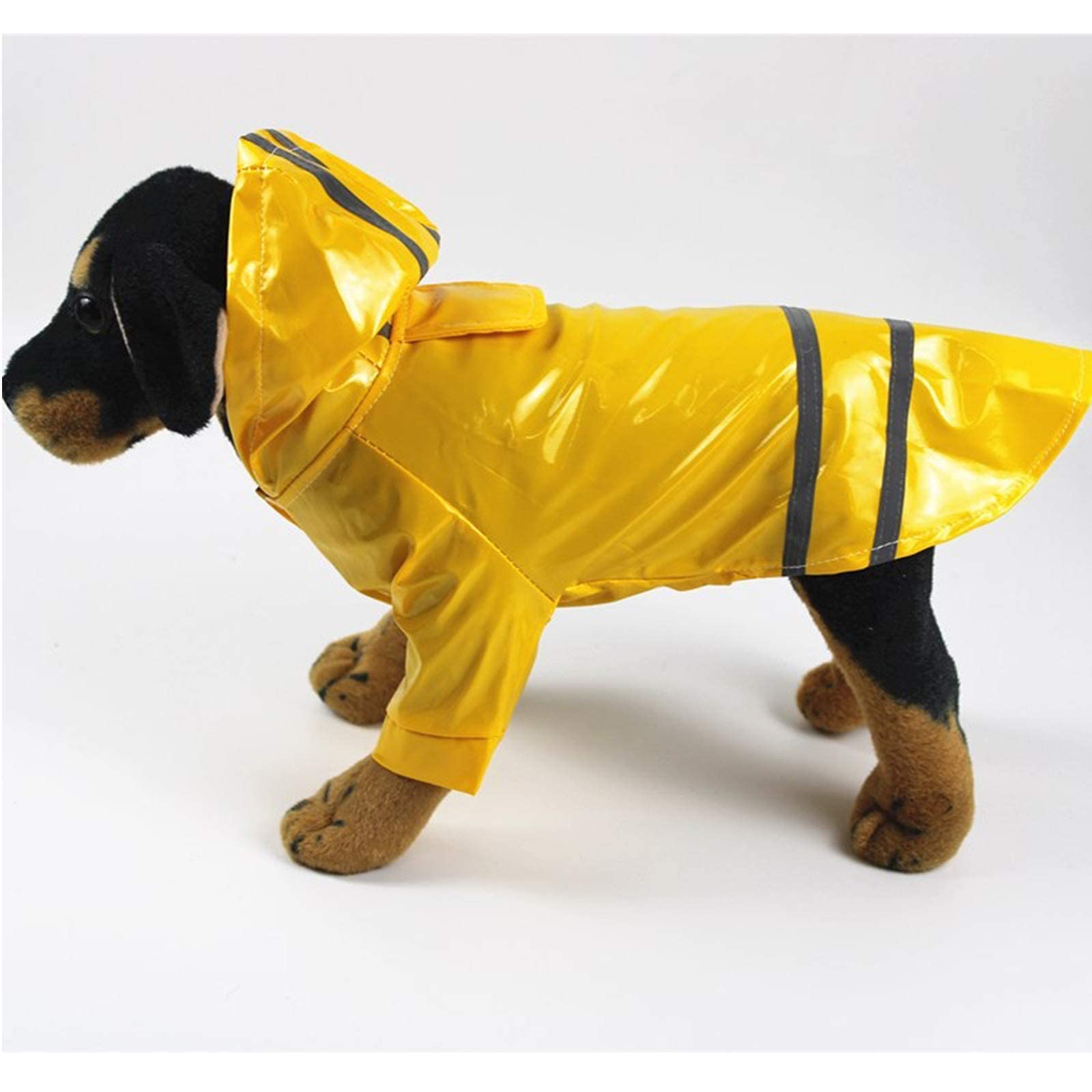 Impermeabile per Cani, Cappotto per Cani da Compagnia Alto Impermeabile e Traspirante con Cappuccio, Impermeabile Leggero con Catarifrangenti Cani di Piccola e Media Taglia (Blu,) (Yellow XL)