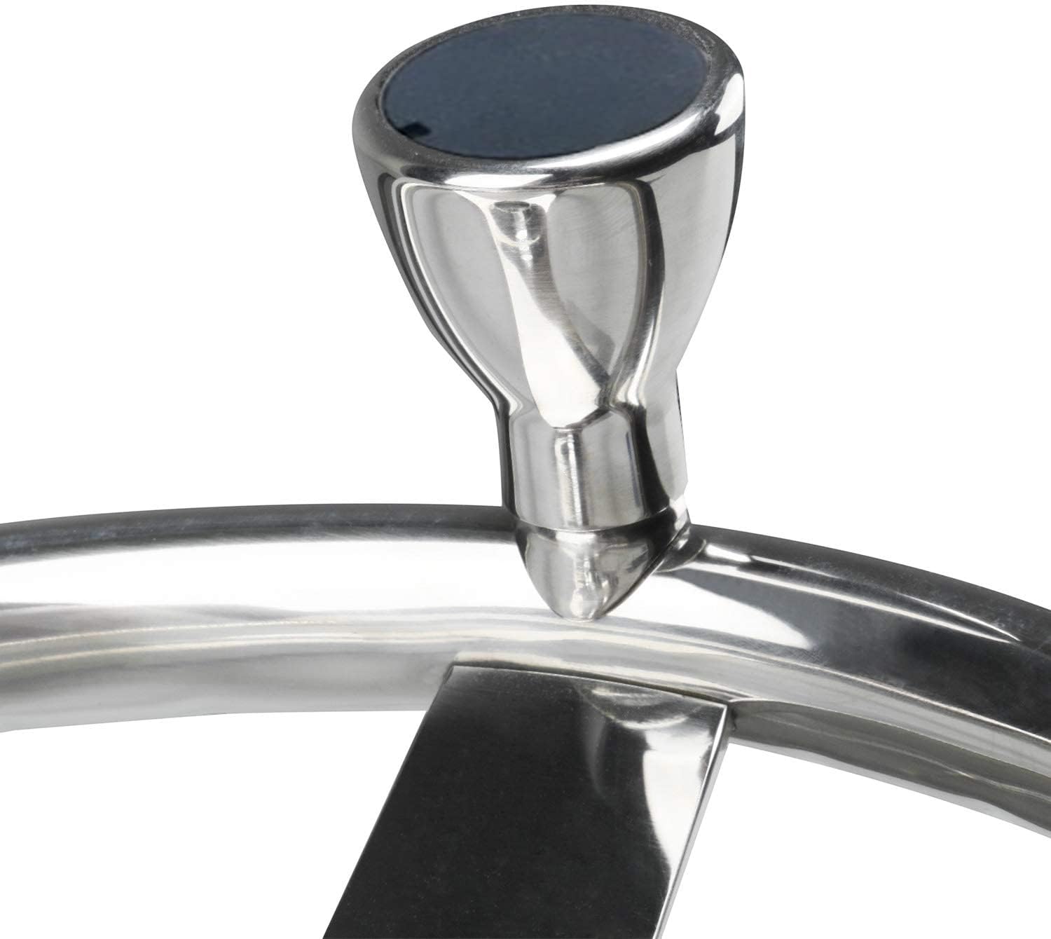 NovelBee 3 Spoke Stainless Steel Boat Steering Wheel 13-1/2" with Control Knob and Cap
