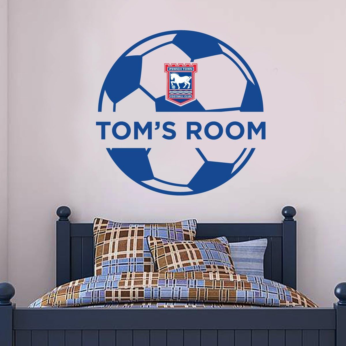 Beautiful Game Ipswich Town Football Club Official Ball Design & Name Wall Mural Sticker (90cm)