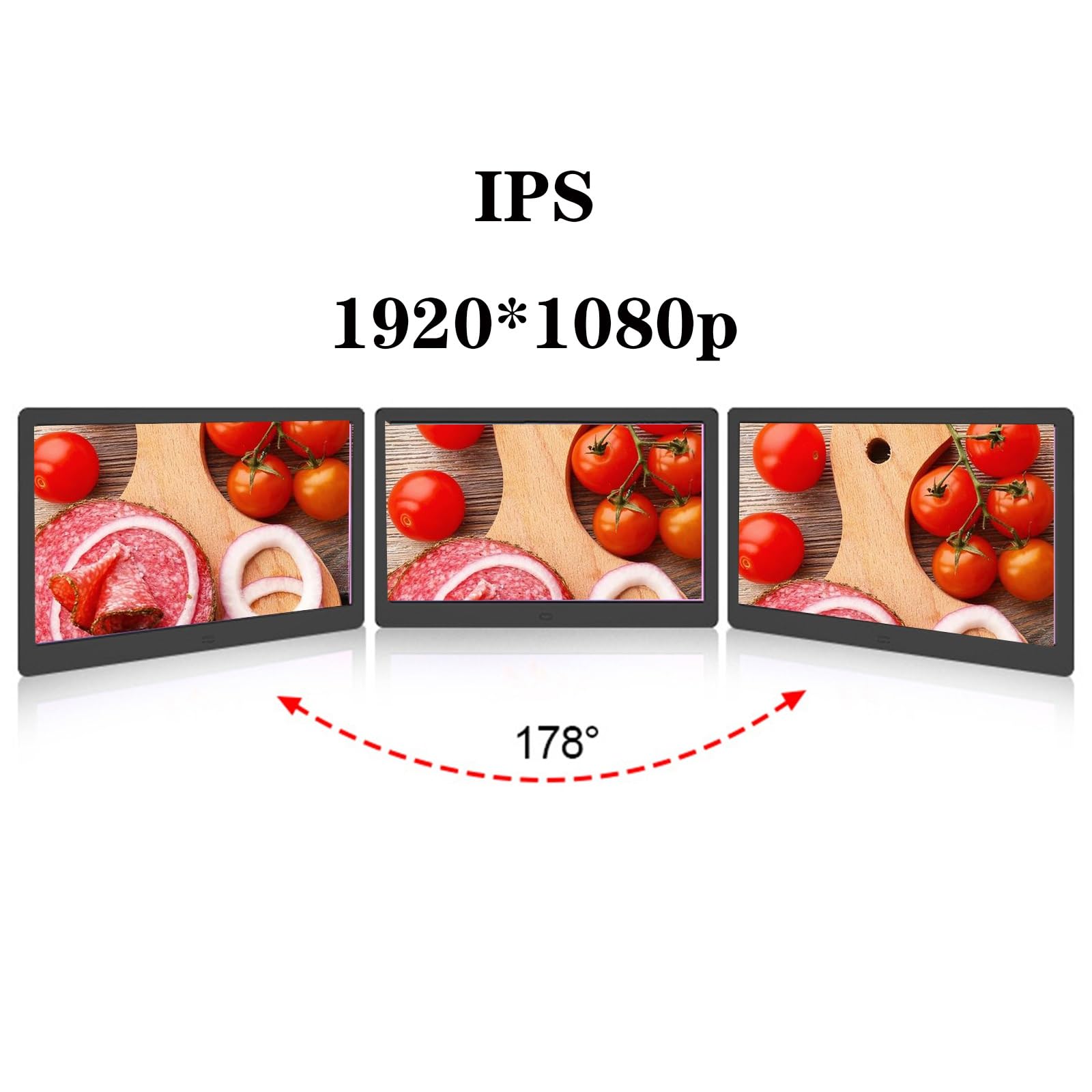 32-Zoll-WiFi-Digitalfotorahmen, 1920 * 1080 IPS-Full-HD-Bildschirm, unterstützt Mobiltelefonübertragung/Split-Screen-Wiedergabe/Zeitauflösungswiedergabe (Color : Black)