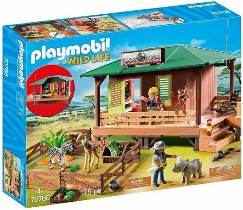 PlayMOBIL Wild Life 70766 Ranger Station with Animal Area, for Children Ages 4+