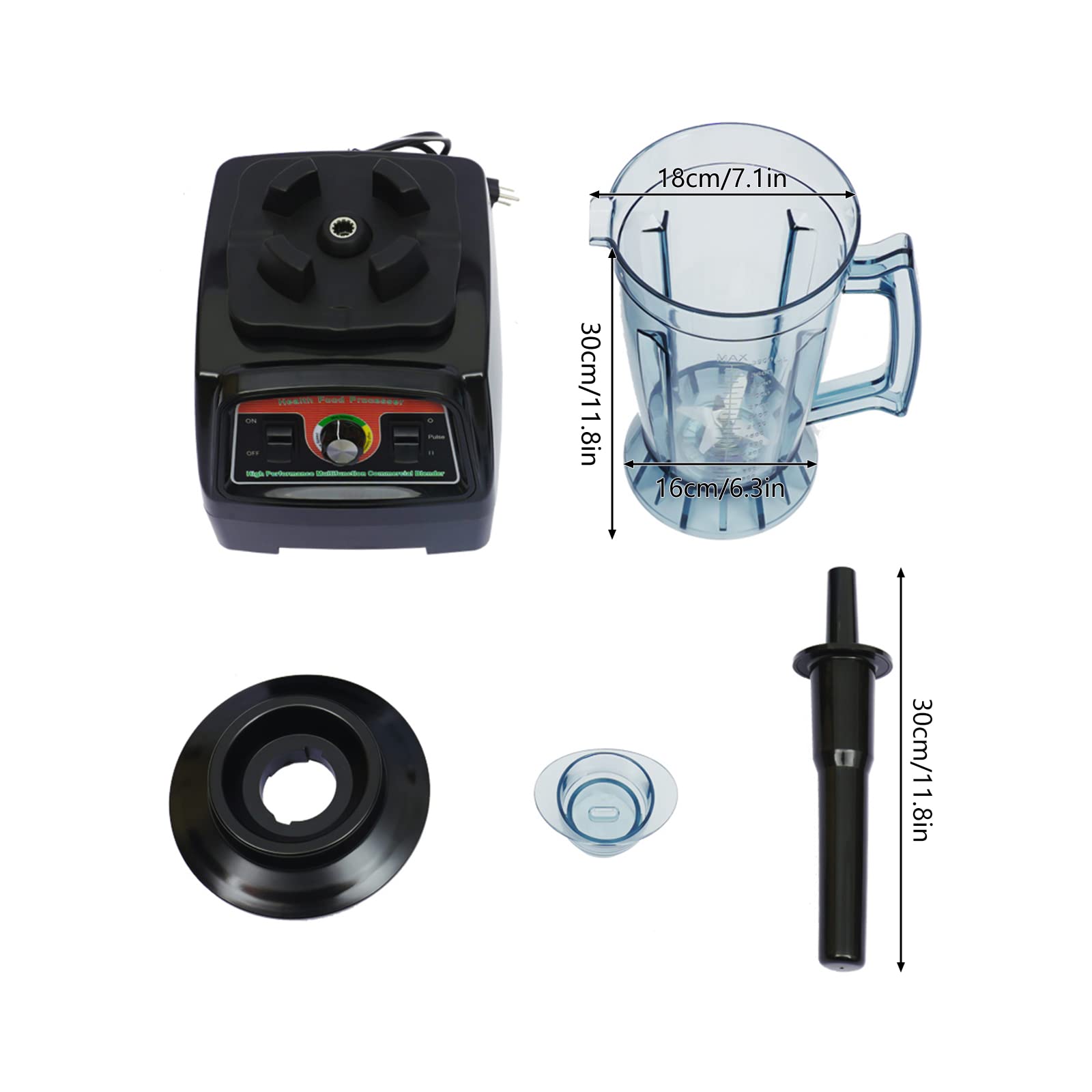 Batidora profesional ergonómica de 3,9 L | Batidora licuadora multifuncional 2800 W con bloqueo seguro | Velocidad ajustable, limpieza automática, sin BPA, 57000 r/min | Fresas Melones Smoothie