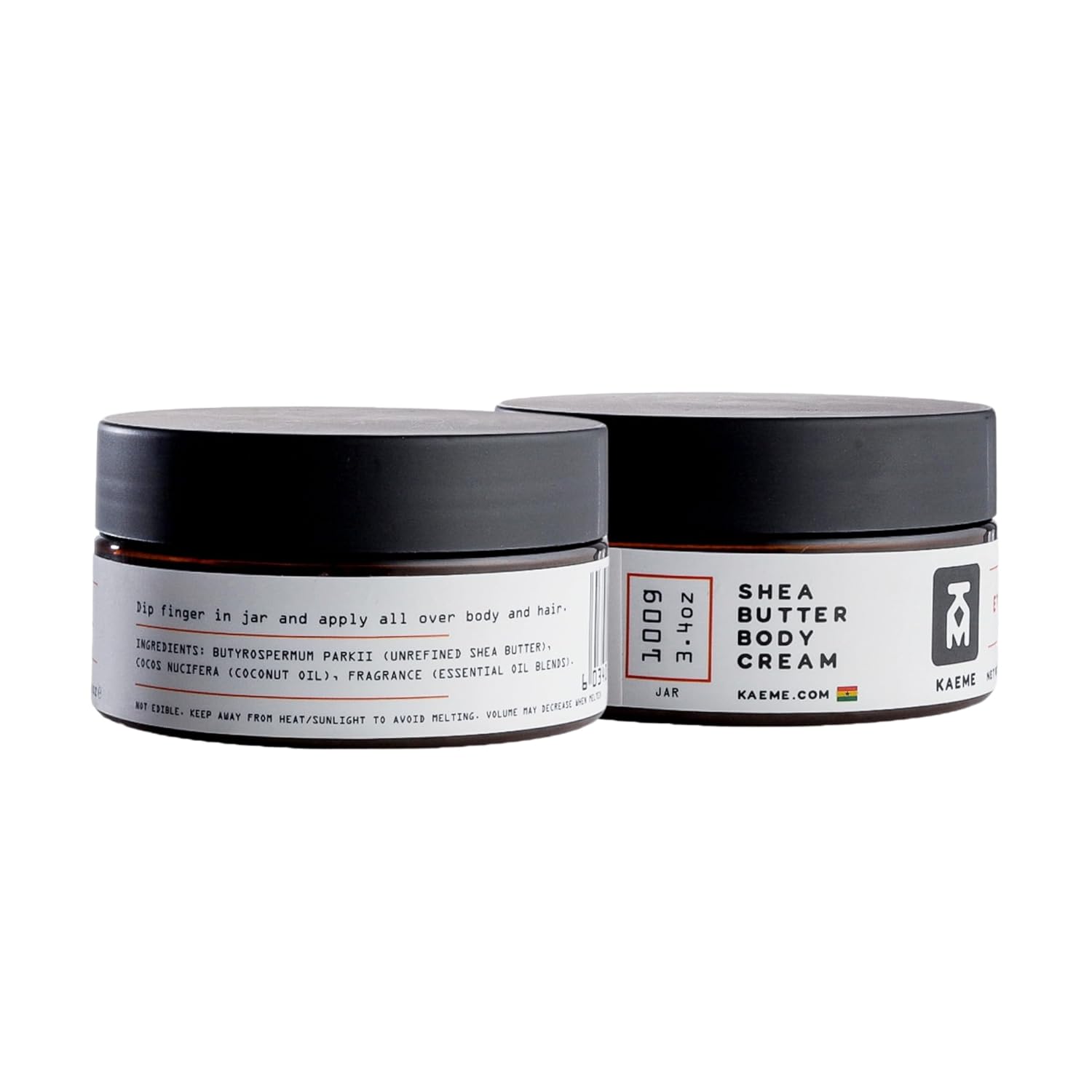 Kaeme.com Eternal Non-Greasy Whipped Shea Body Butter For Face, Body, Hair-Made With 100% Organic Raw Unrefined Shea & Coconut Oil, Deep Hydration for Dry, Sensitive Skin, Eczema Relief-3.4oz/100g Jar