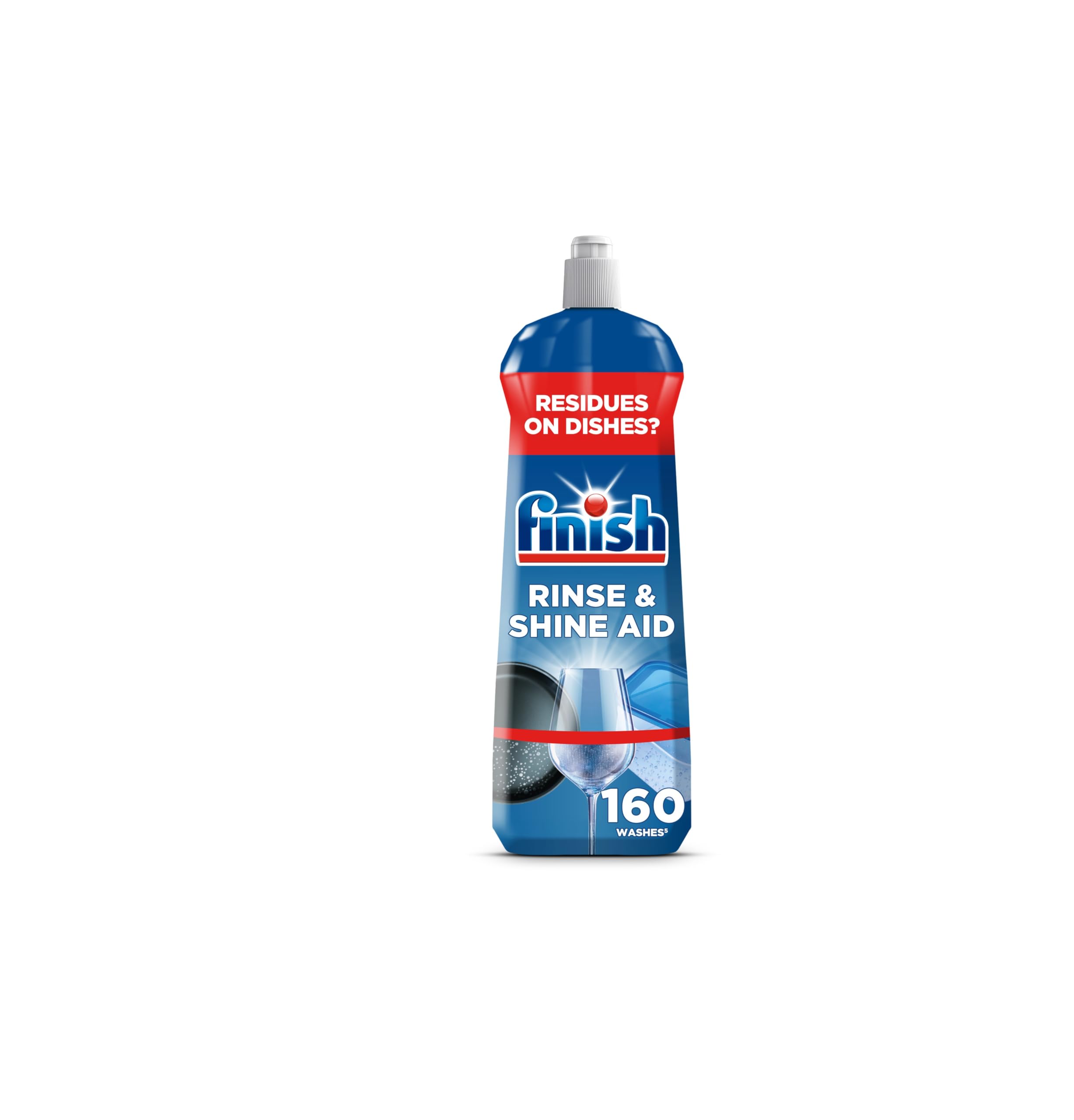 Finish Dishwasher Rinse & Shine Aid, Fresh, 800ml, Ultimate Clean & Diamond Shine, Glass Protection, Spot Prevention, Better Drying vs Finish Detergent Alone