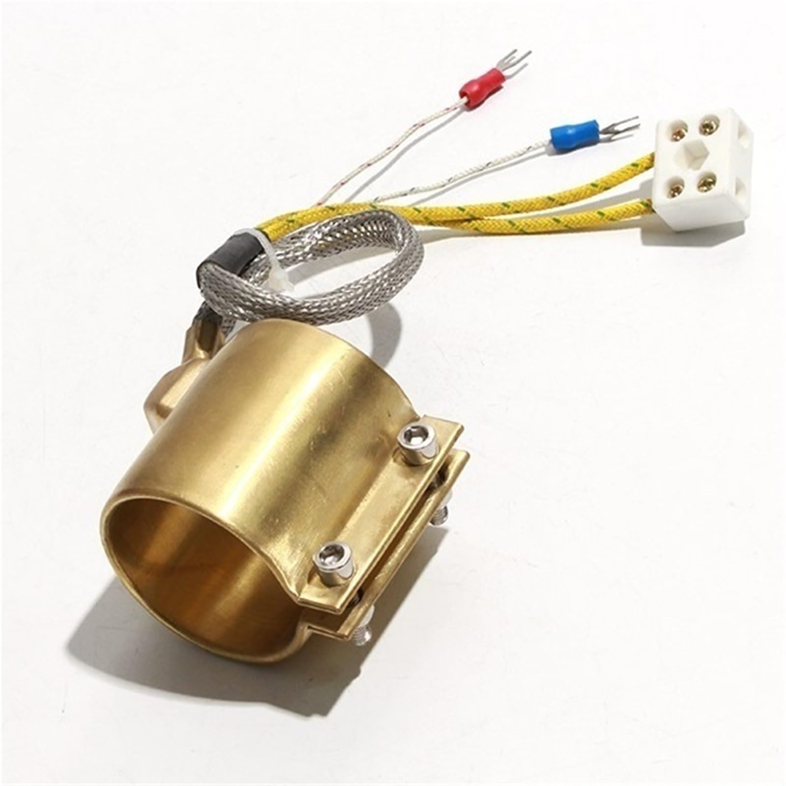 220V Band Heating Element, 35x30-50mm, Sealed Copper Coil with K Thermocouple, for Laminator, 150W-250W(4 wires,35x40mm 180W)