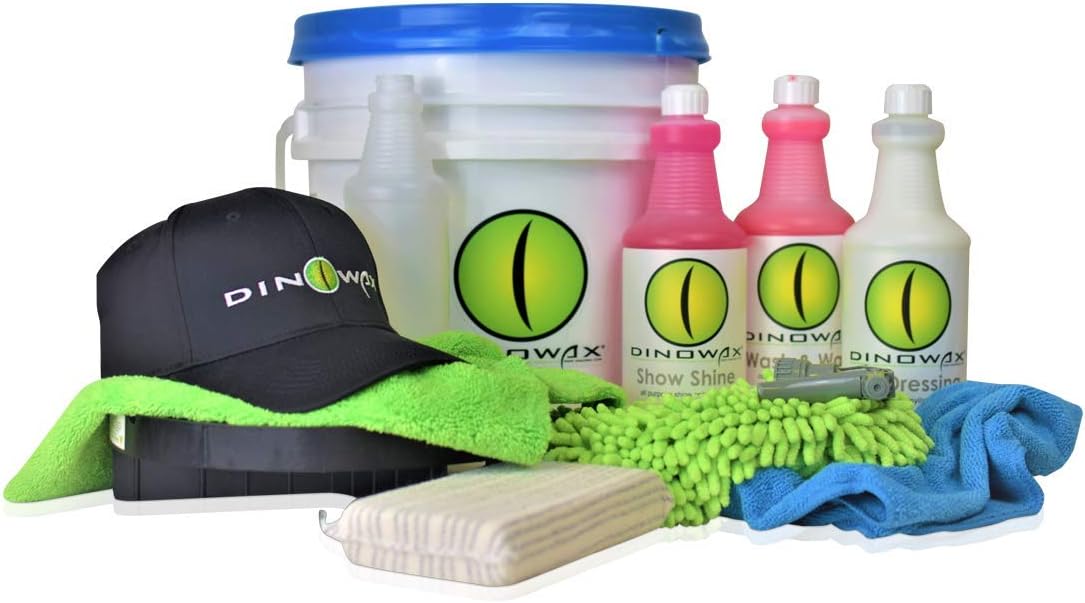 Dinowax DetaiIing Starter Kit | Wash & Wax | Tire Dressing | Show Shine | Professional Grade